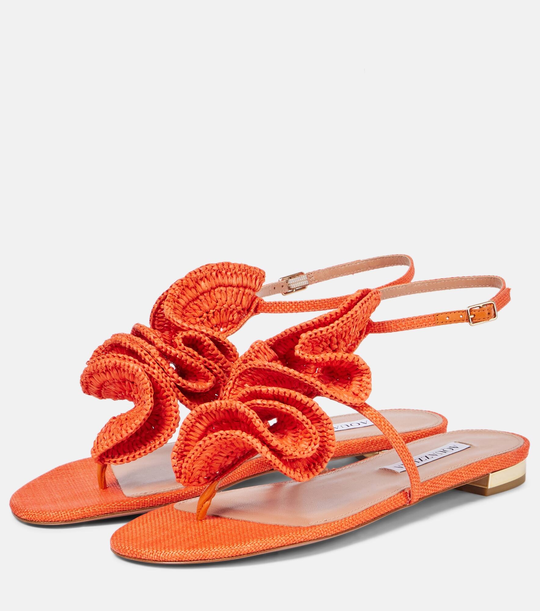 Noches Tropicales raffia thong sandals - 4