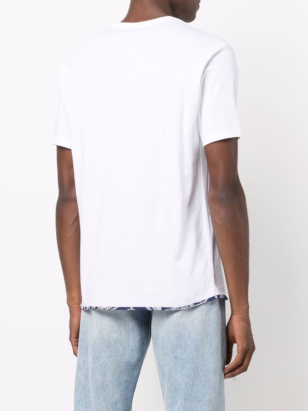 contrast-trim crew neck T-shirt - 4