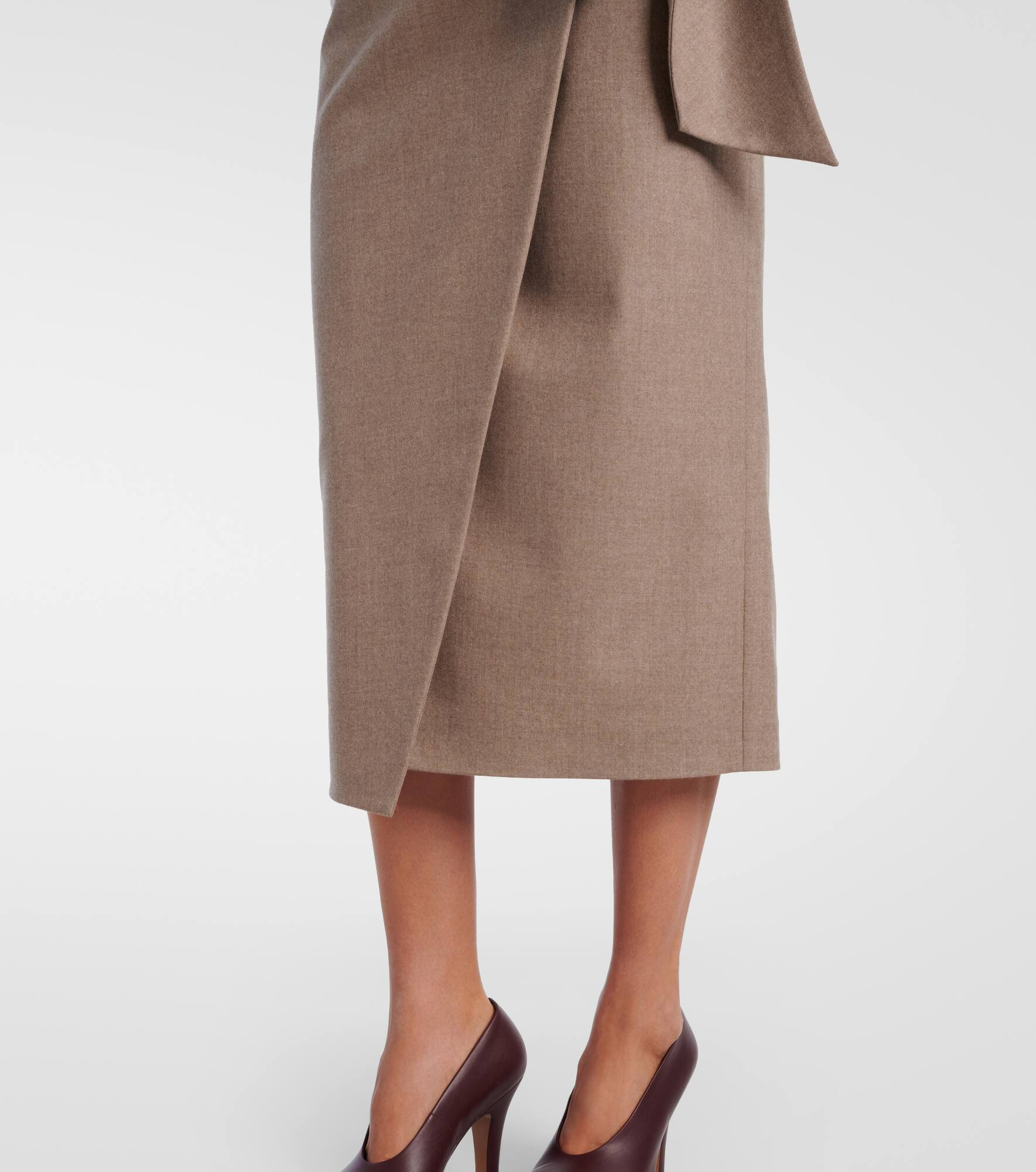 Bingo cashmere-blend wrap skirt - 5