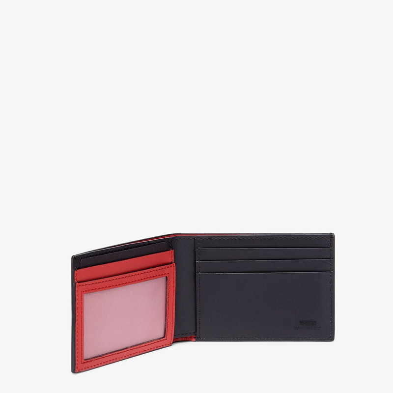 FENDI Bi-fold wallet with banknote compartment, four card slots and one coated document pocket with a tran outlook