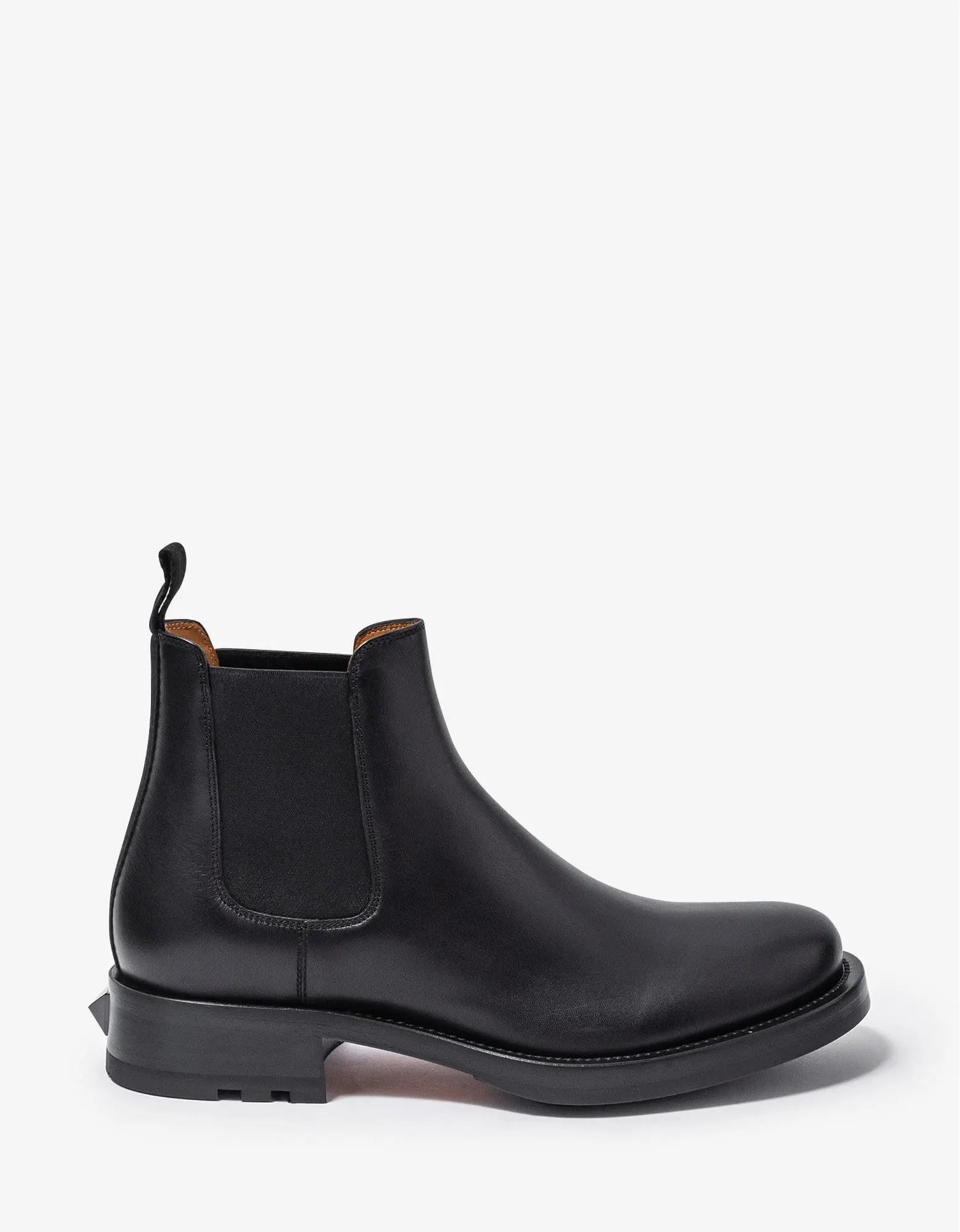 Valentino Black Roman Stud Leather Ankle Boots - 2