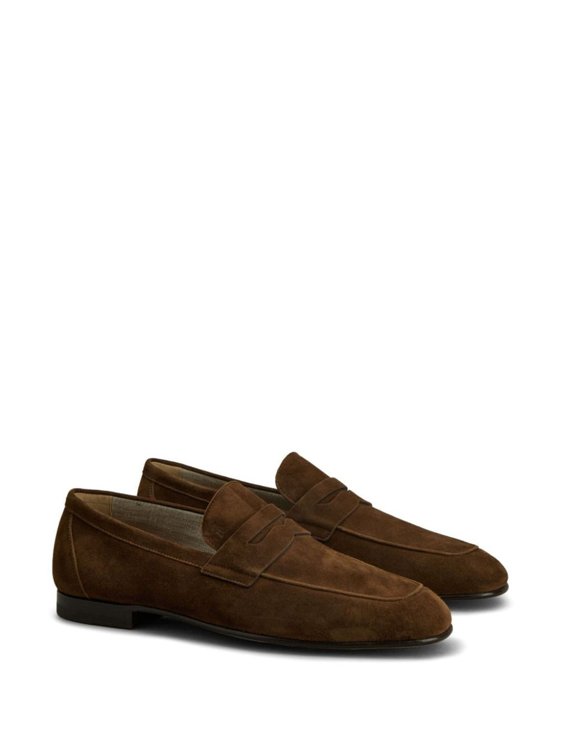 Tod's flat rubber sole suede loafers outlook