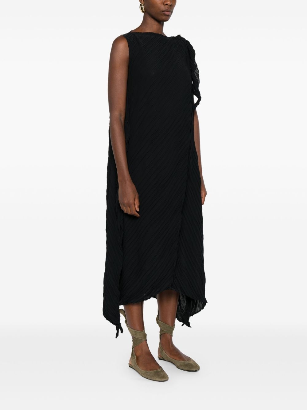 wrinkled asymmetric dress - 3
