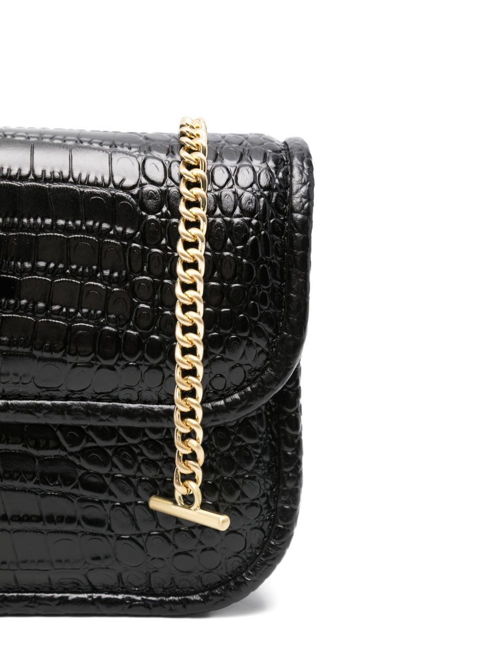 crocodile-embossed leather cross body bag - 4