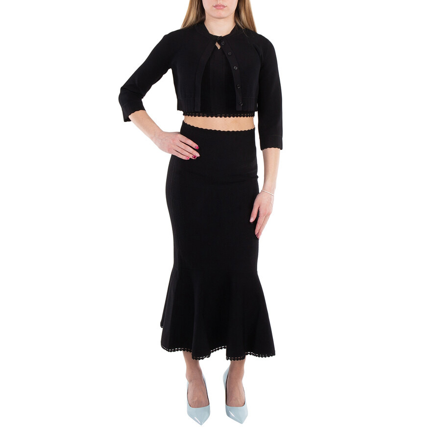 Victoria Beckham Pointelle Cropped Cardigan - 4