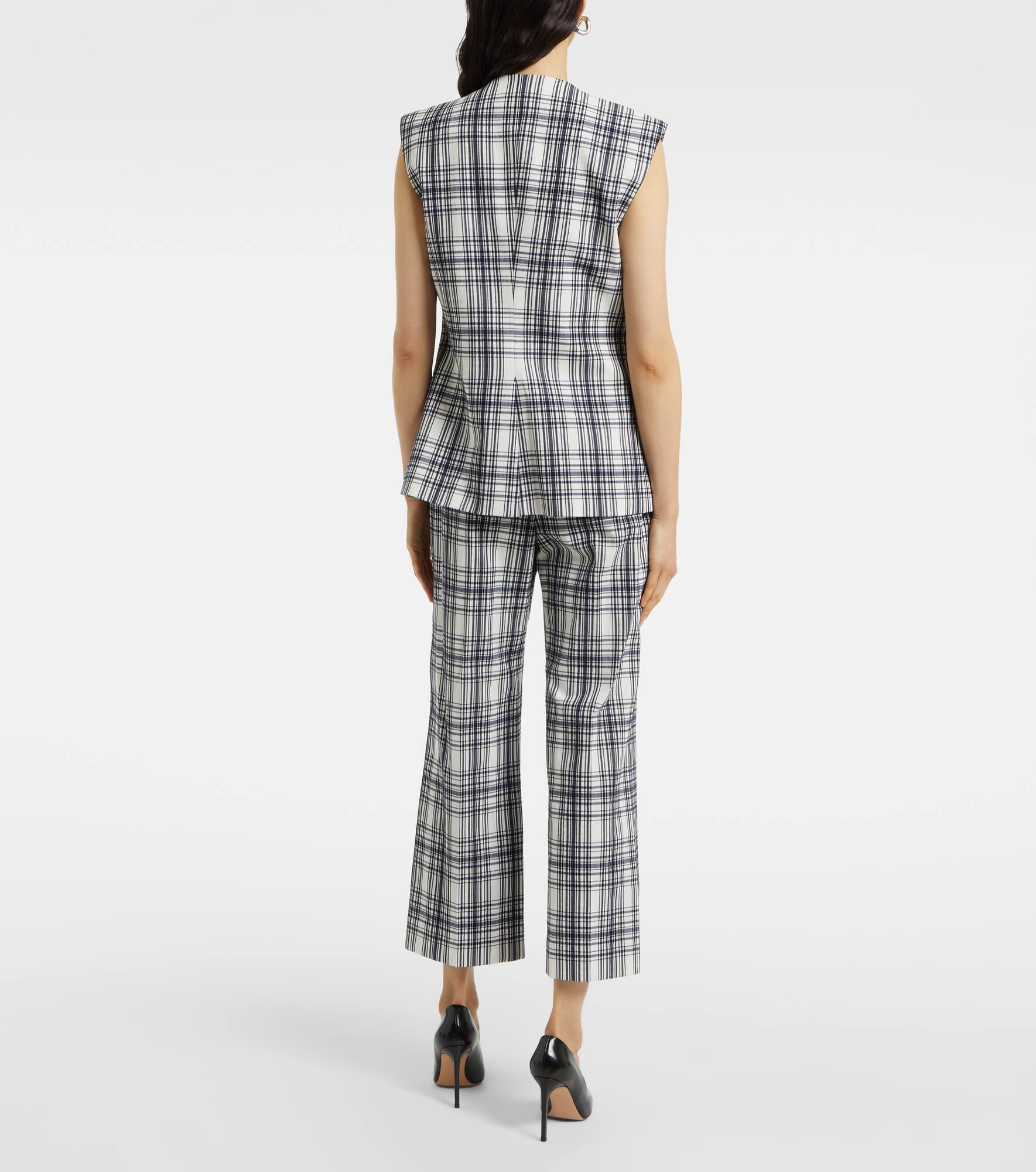 Tamara plaid cotton-blend vest - 3