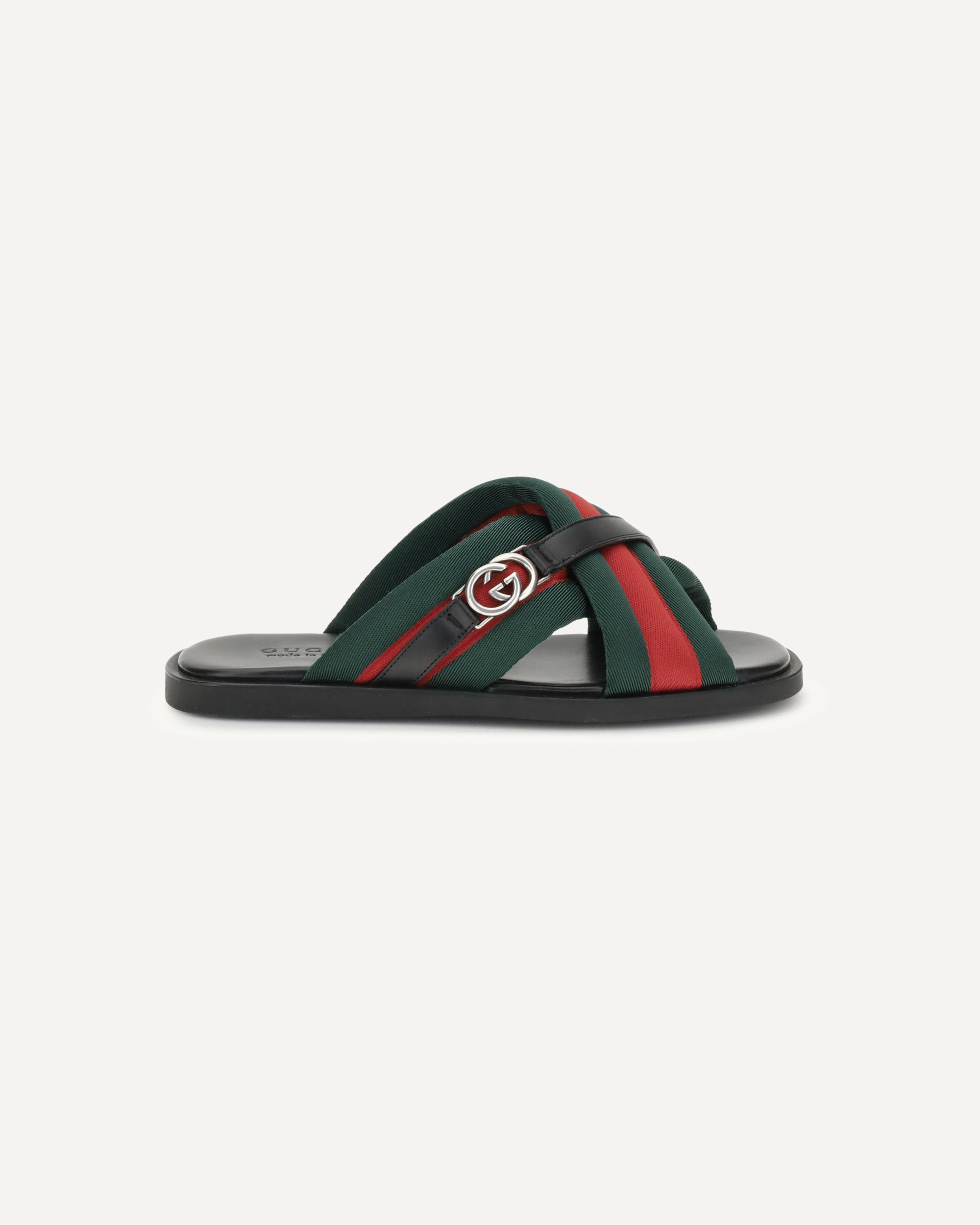 Web Sandals with Interlocking GG - 1