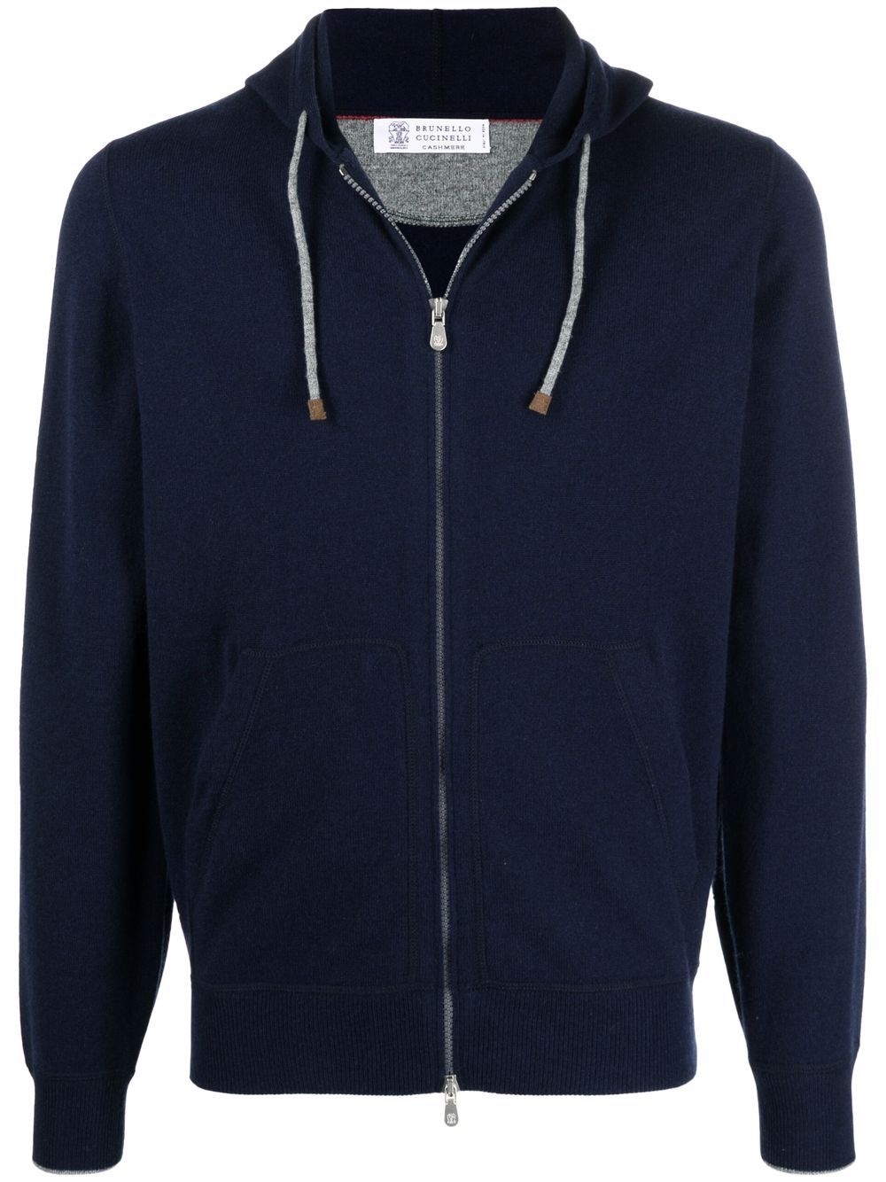 zip-up drawstring hoodie - 1