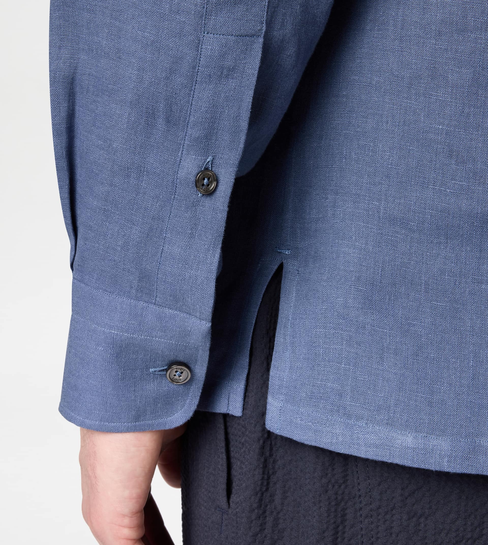SHIRT  IN LINEN - BLUE - 6