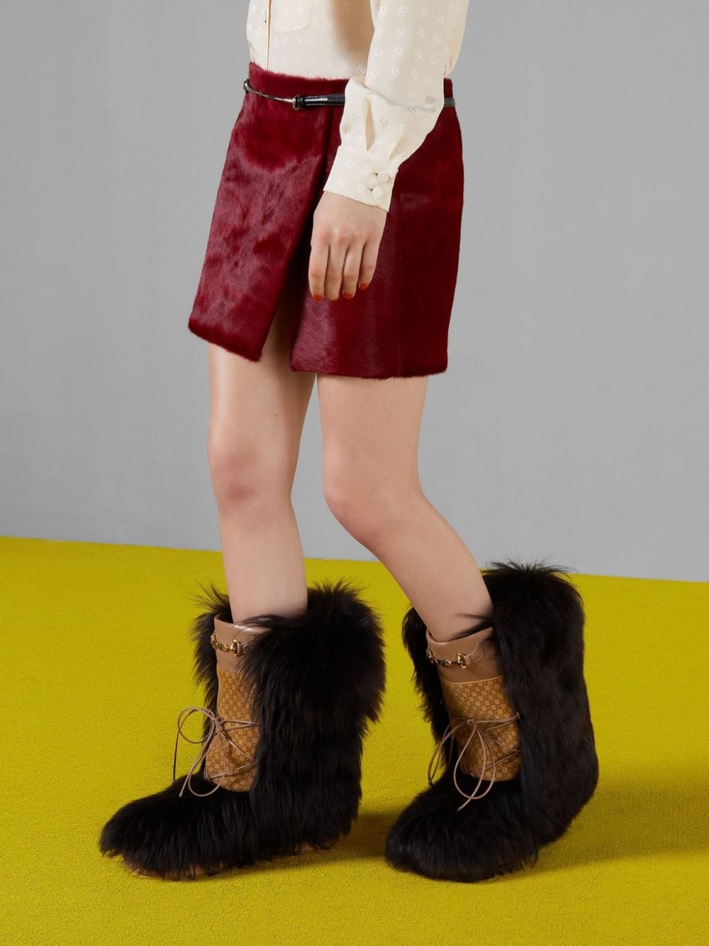 Square G-print shearling snow boots - 5
