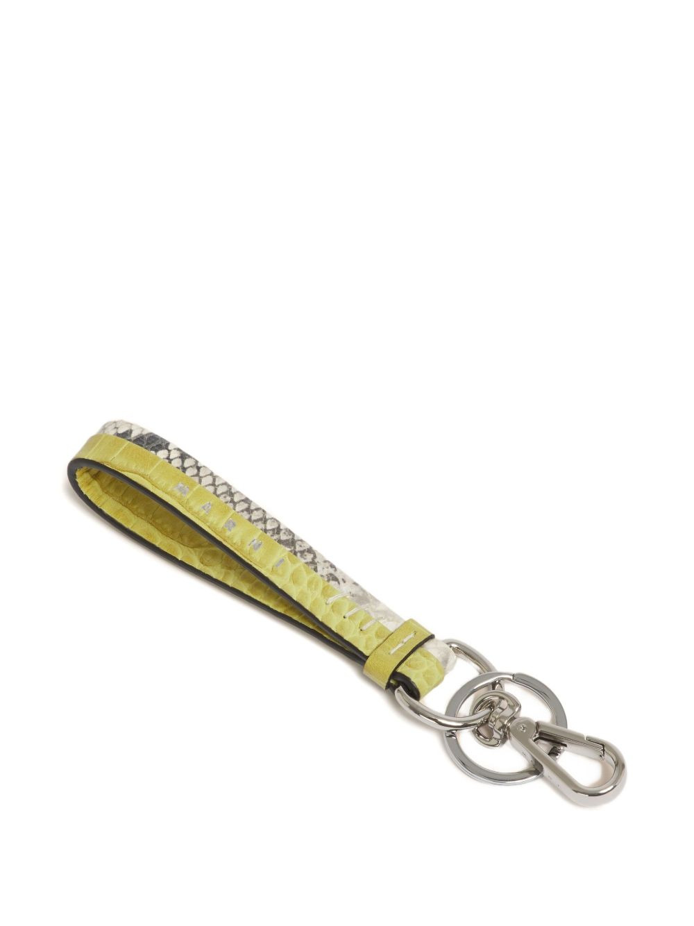 crocodile-effect print leather keyring - 3