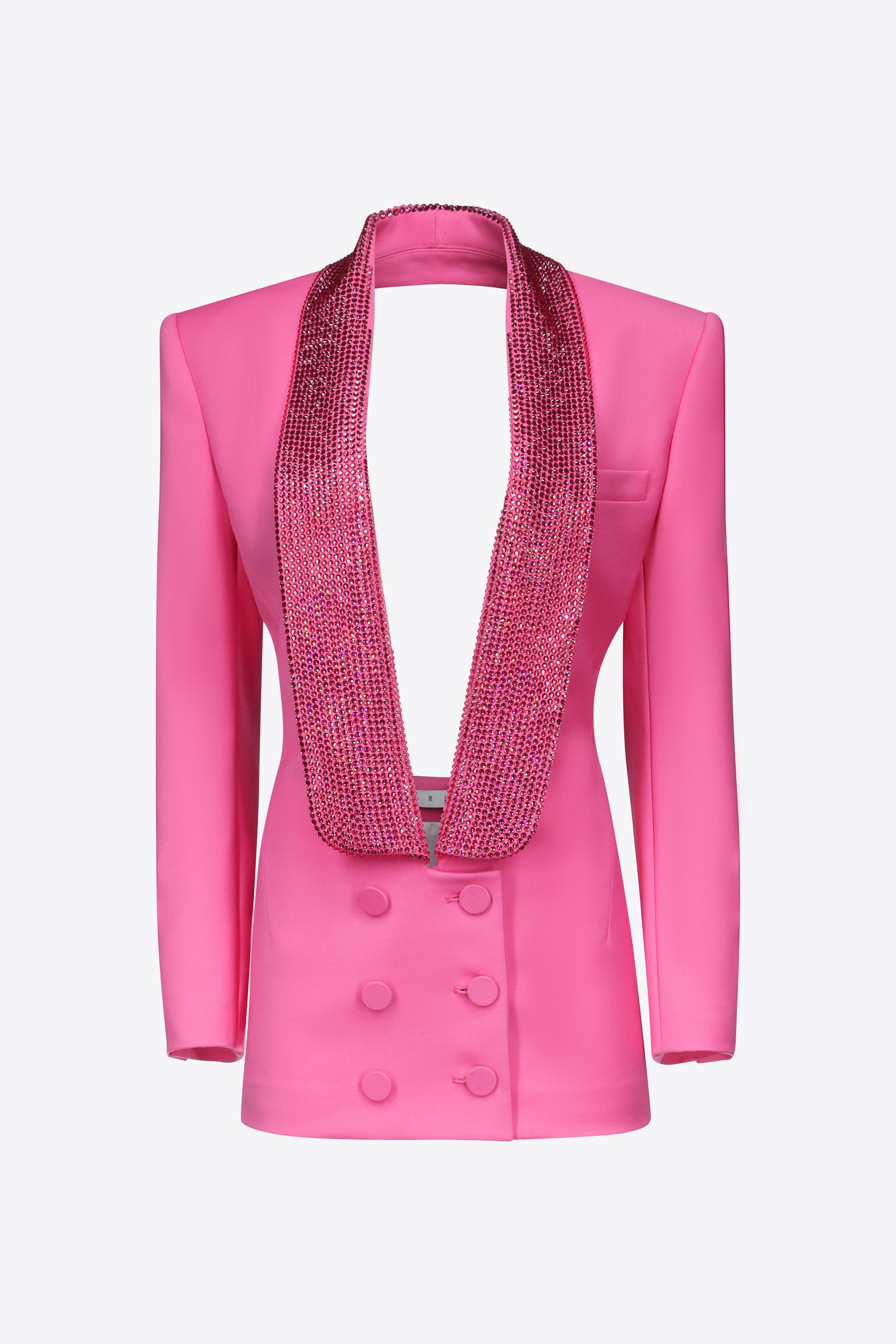 CRYSTAL EMBELLISHED TUXEDO DRESS - 1