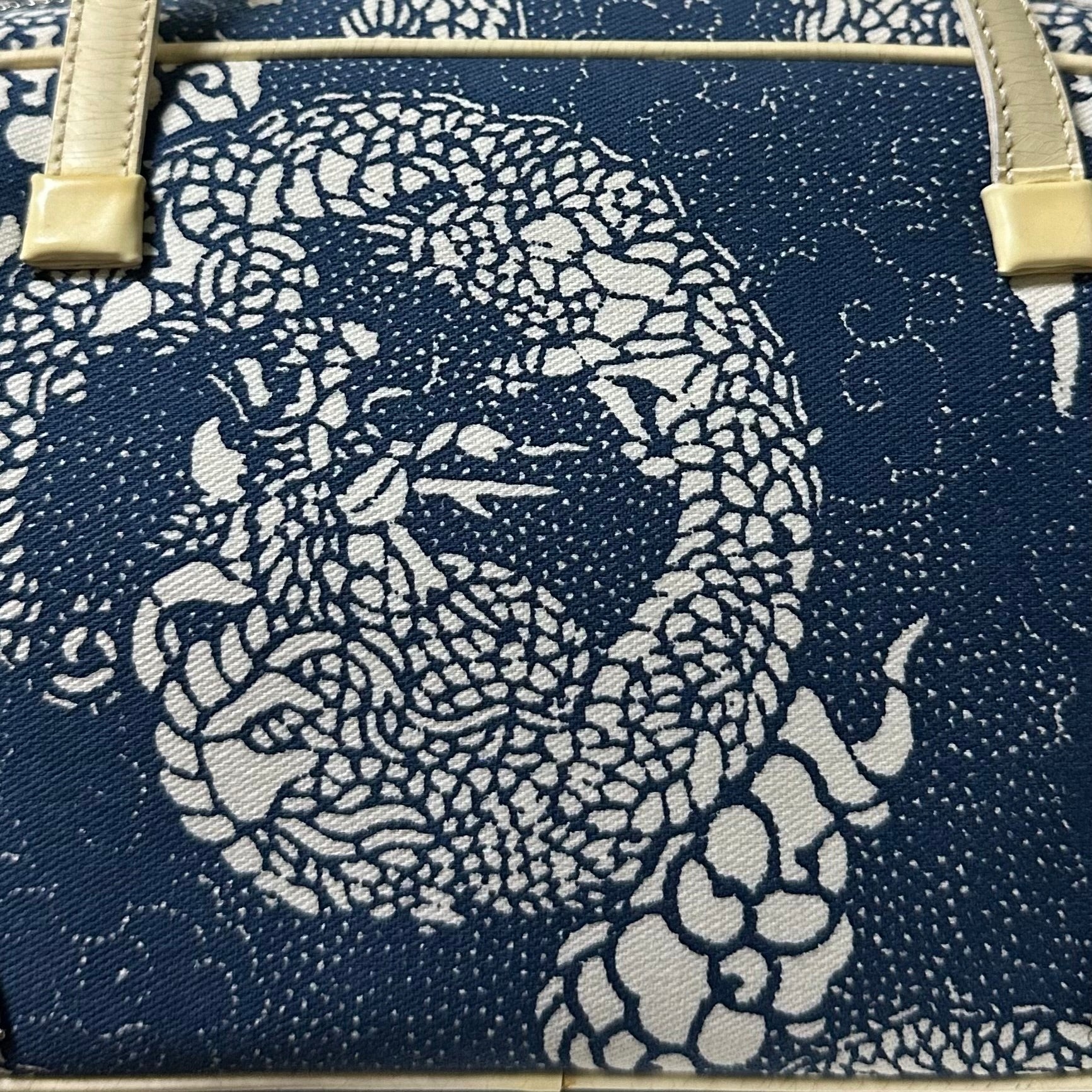 CHRISTIAN DIOR Spring Summer 2001 Dragon Print Zip Detail Handbag - 6