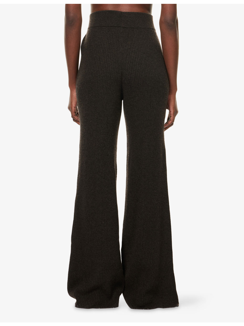 Banvir Ribbed Wide-Leg Cashmere Trousers - 4
