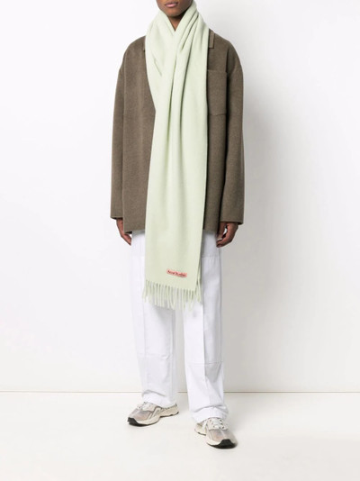 Acne Studios oversized fringed wool scarf outlook