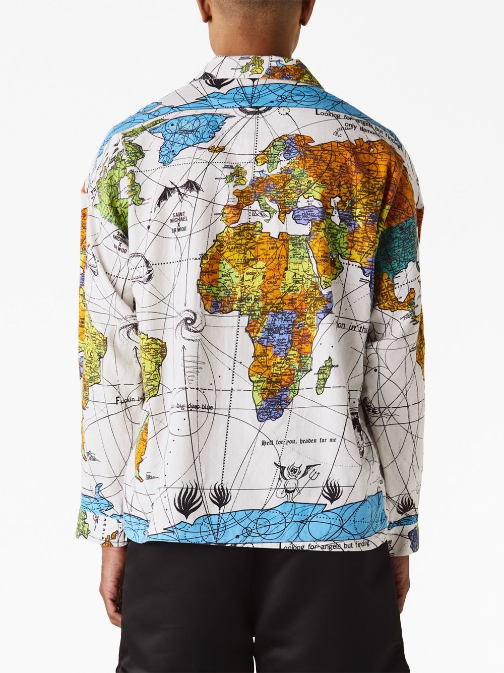 World Map notched-collar shirt - 3