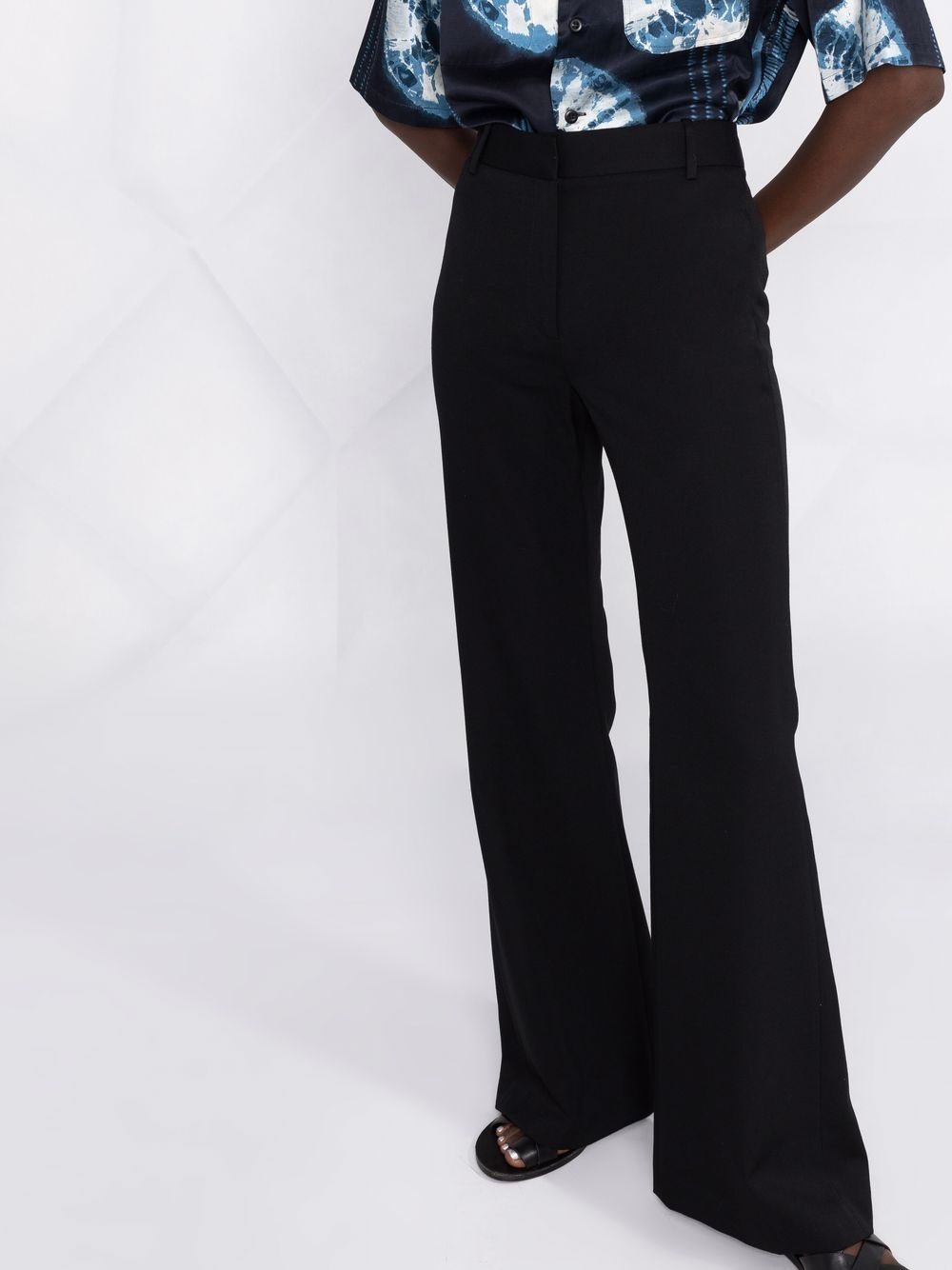 high-waisted flared trousers - 3