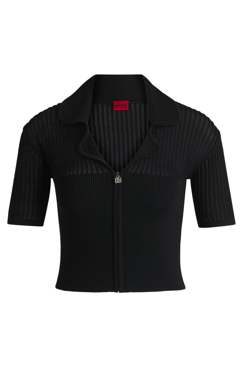 CROPPED CARDIGAN WITH SHEER CROCHET STRUCTURE 1