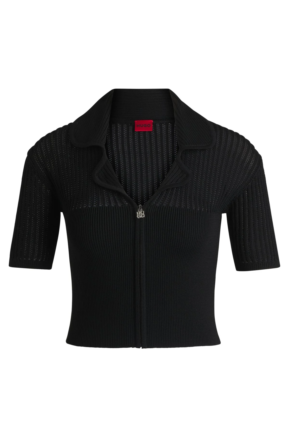 CROPPED CARDIGAN WITH SHEER CROCHET STRUCTURE - 1