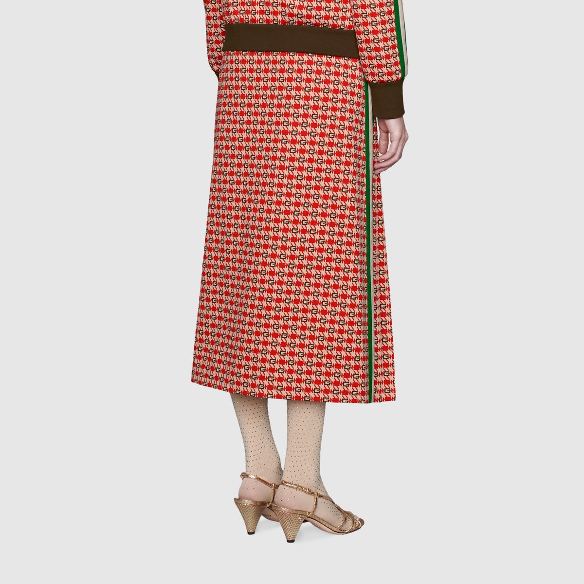 G geometric jacquard mid-length skirt - 4