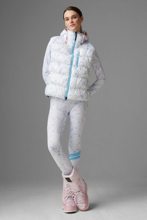 Naima Quilted waistcoat in White/Blue - 4