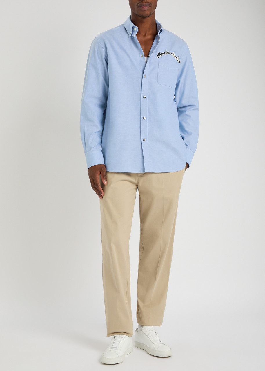 Moncler Embroidered Cotton Oxford Shirt - 4