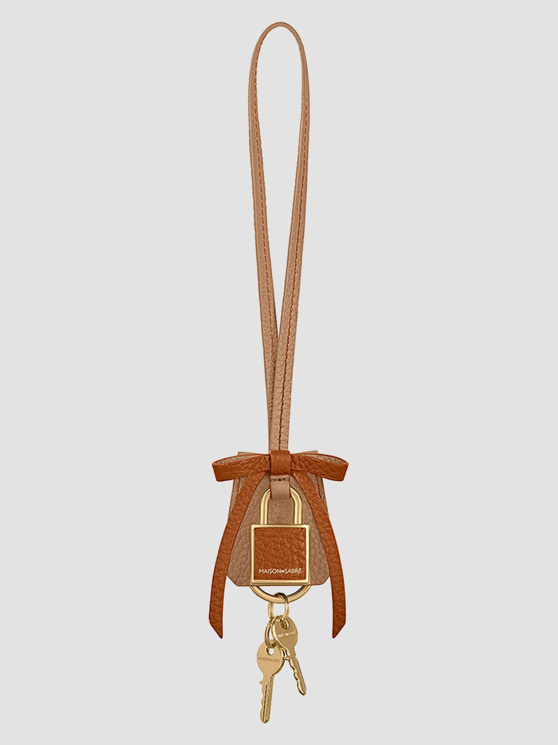 Women's The Bow Padlock Charm - Sandstone Pecan 1