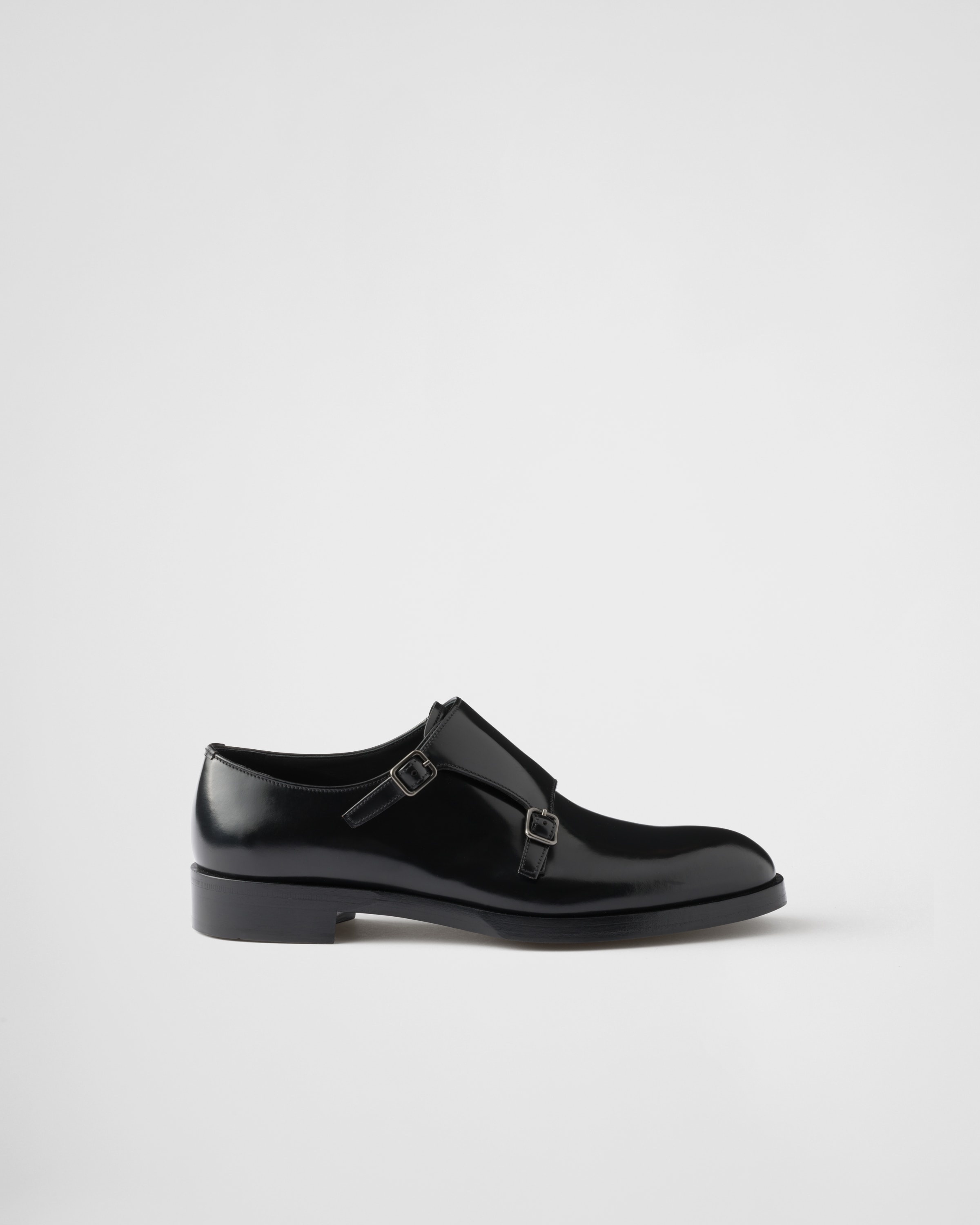 Brushed leather double monk strap shoes - 2