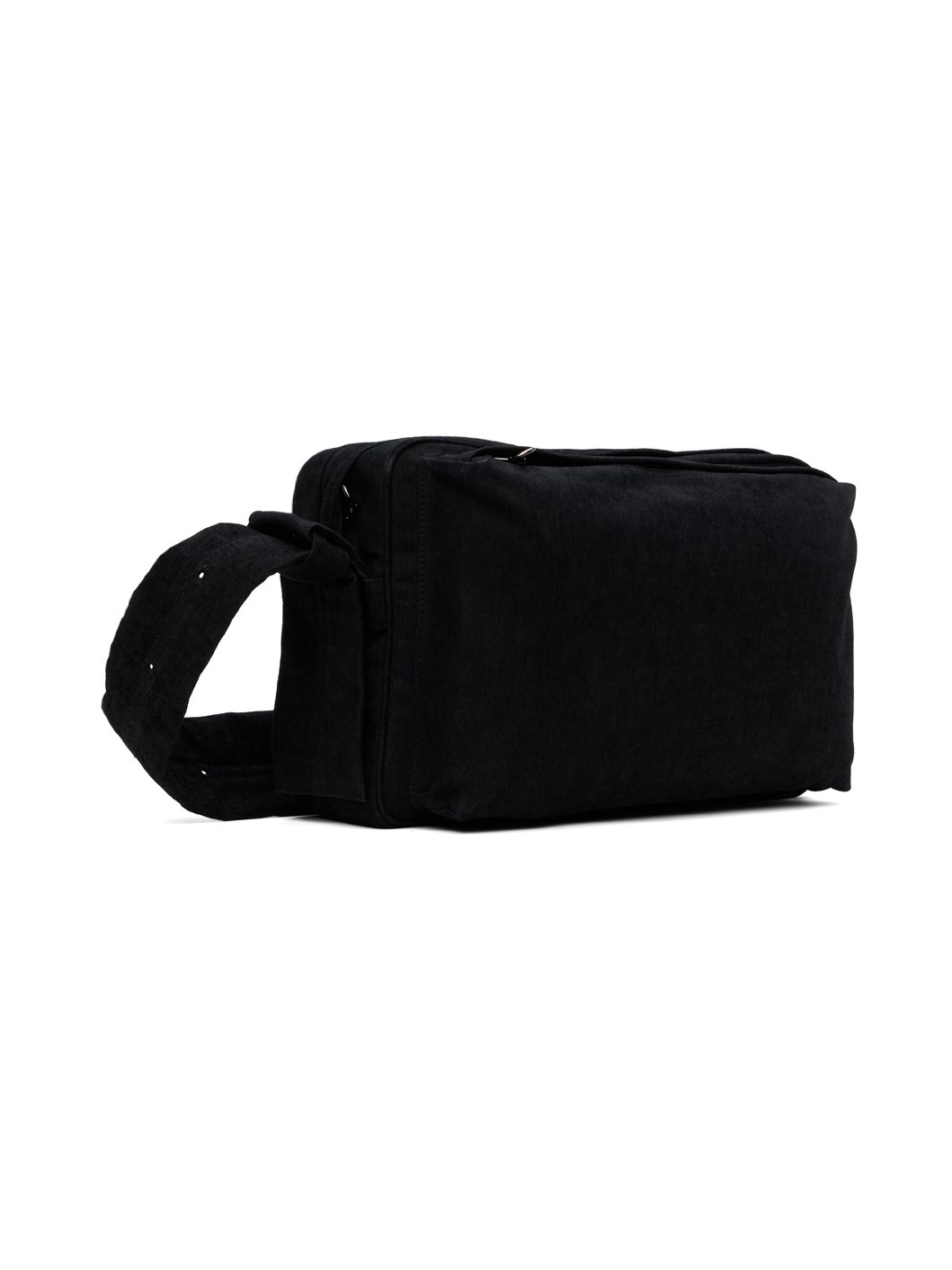 Black Washed Velvet Denim Cross Bag - 2
