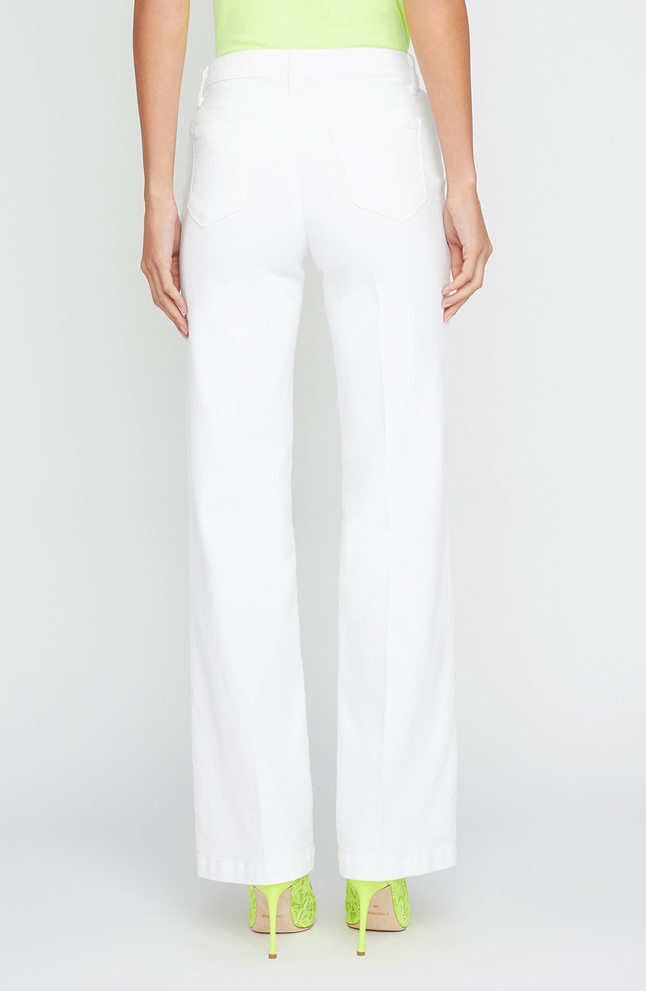 L'AGENCE Scottie High Waist Wide Leg Jeans in Blanc at Nordstrom - 2