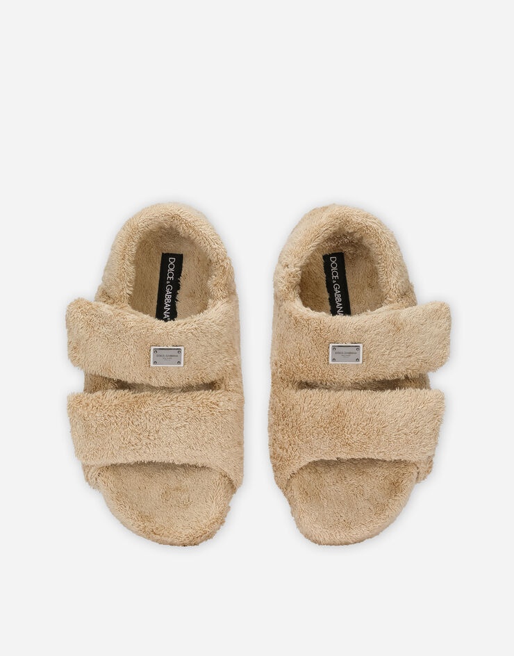 Terrycloth sandals with logo tag - 4