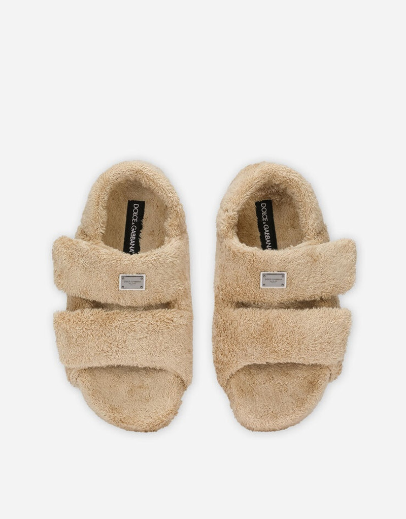 Terrycloth sandals with logo tag 4