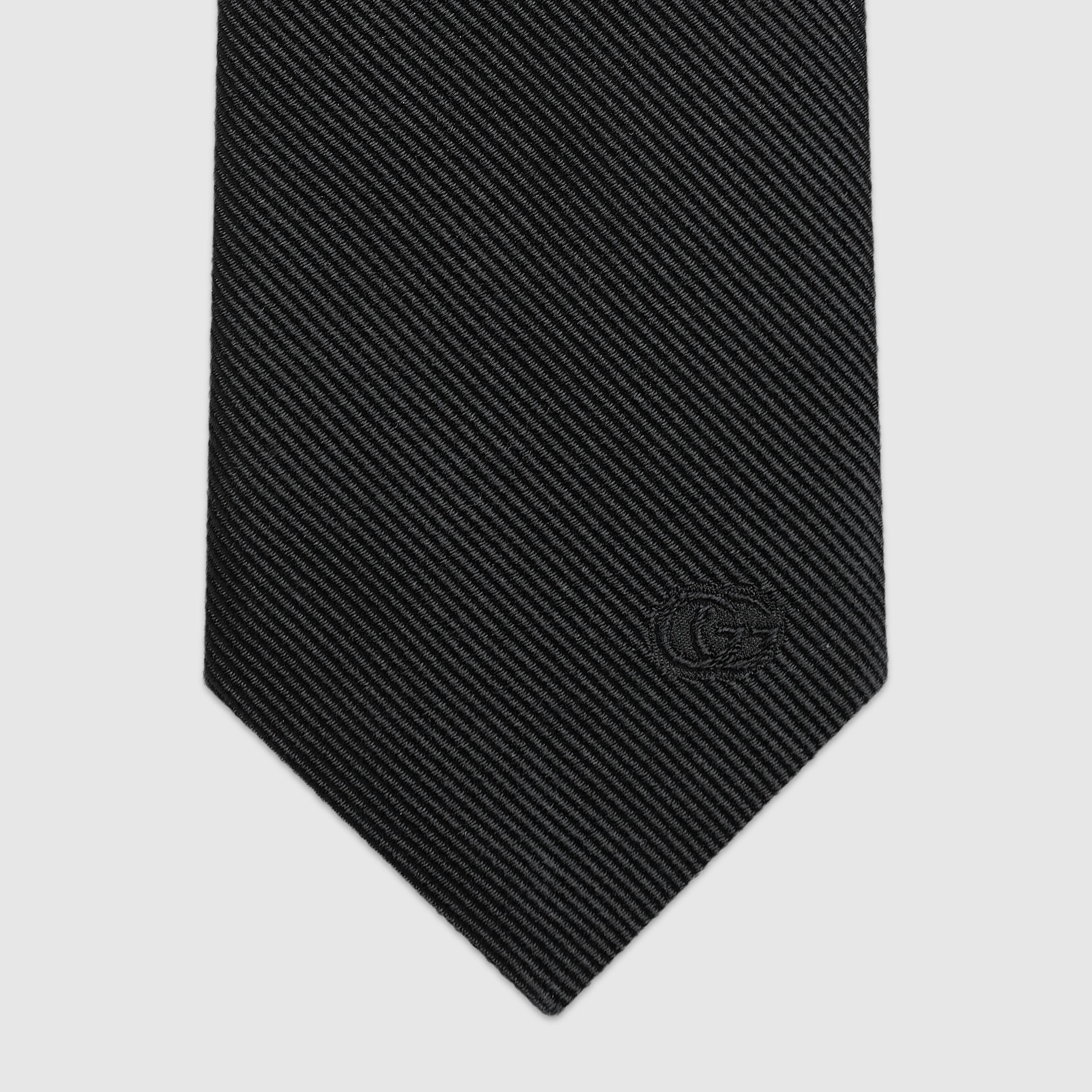 Silk tie with Double G detail - 4