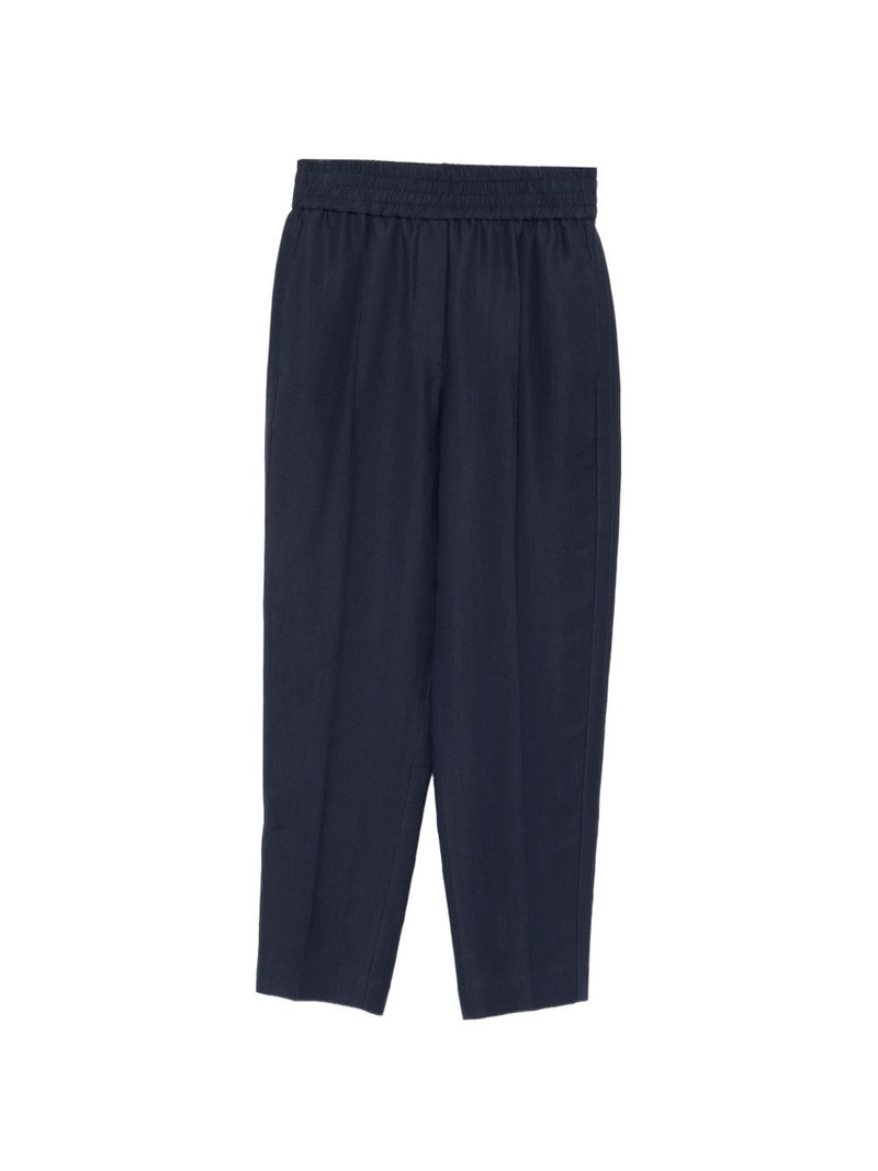 elasticated-waistband trousers 1