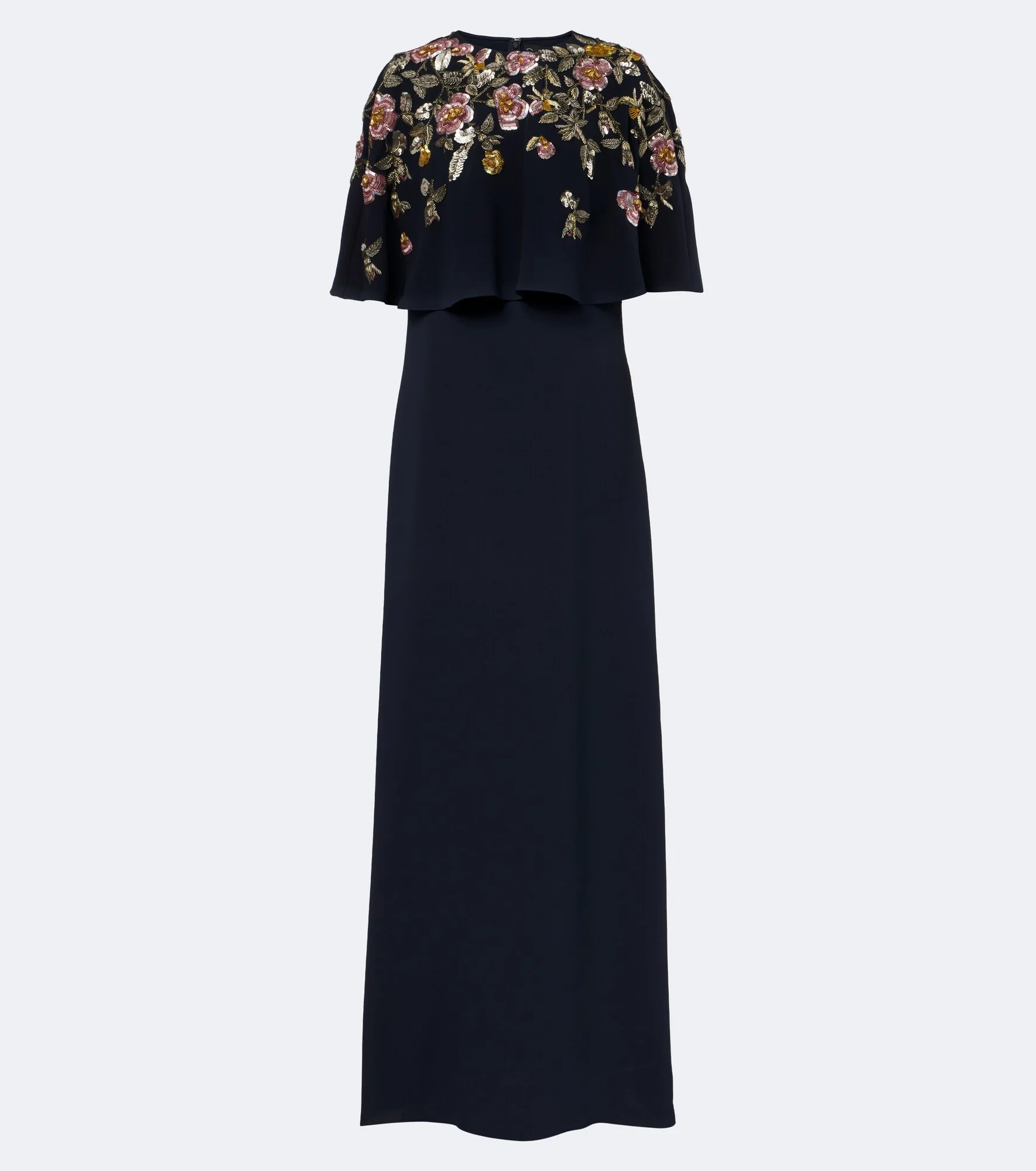 Embellished silk-blend georgette gown - 1