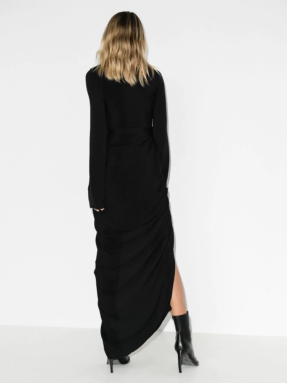 draped wrap front maxi dress - 3