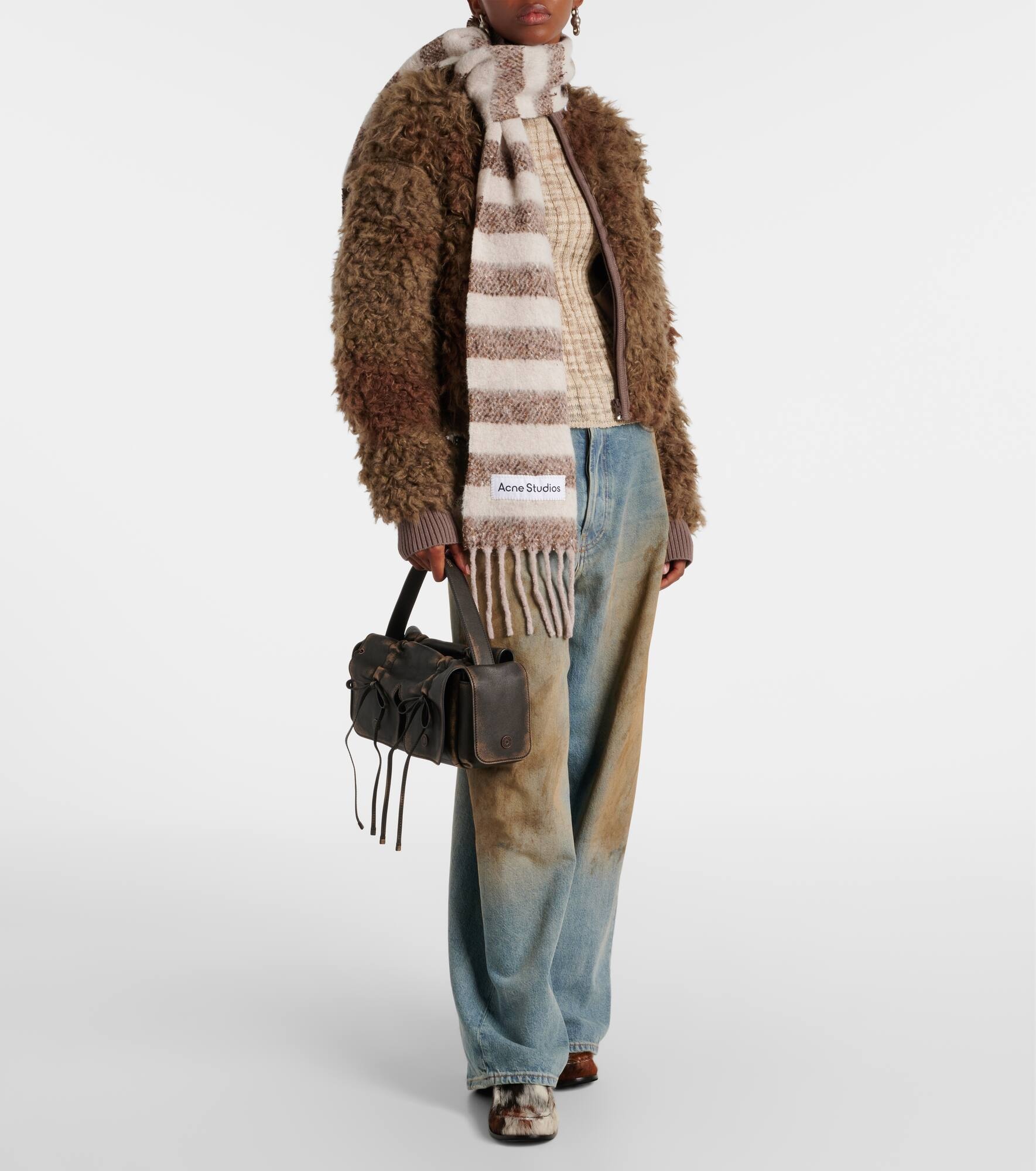 Striped wool-blend scarf - 3