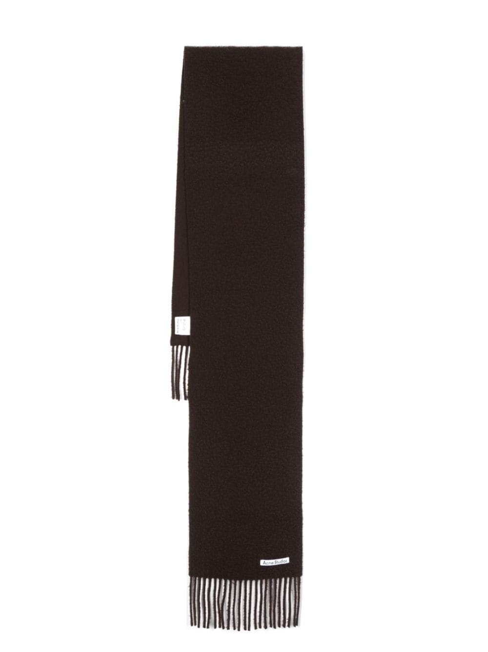 brushed-effect logo-patch scarf - 1