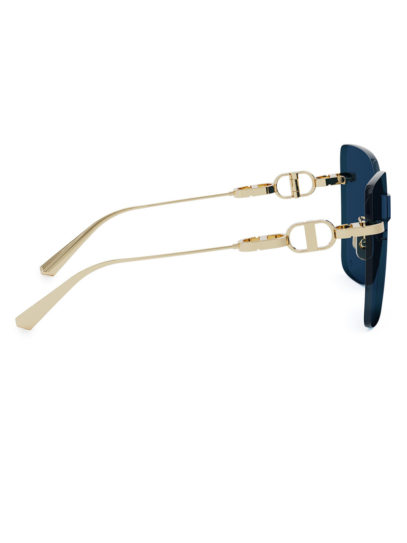 Women's CD Chain M1U 140MM Shield Sunglasses - Gold Dark Blue 7