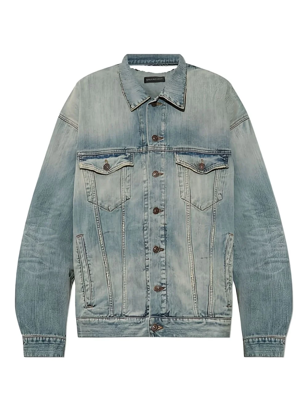 distressed detail denim jacket - 1