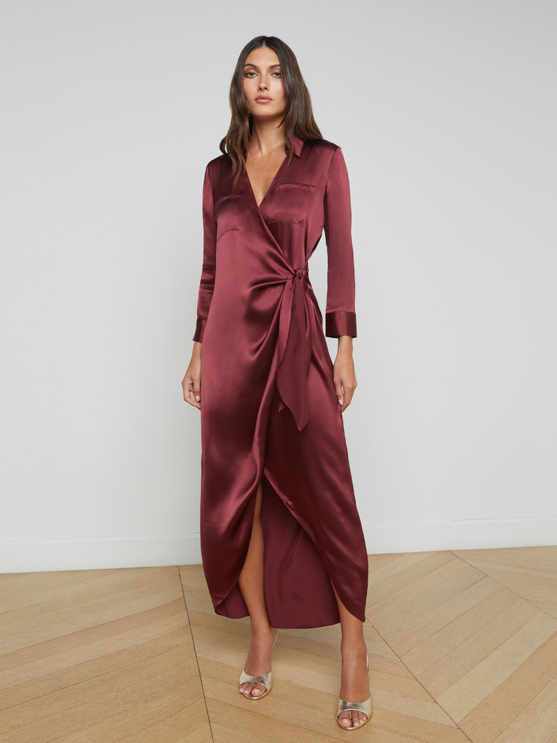 L'AGENCE Kadi Silk Wrap Dress outlook