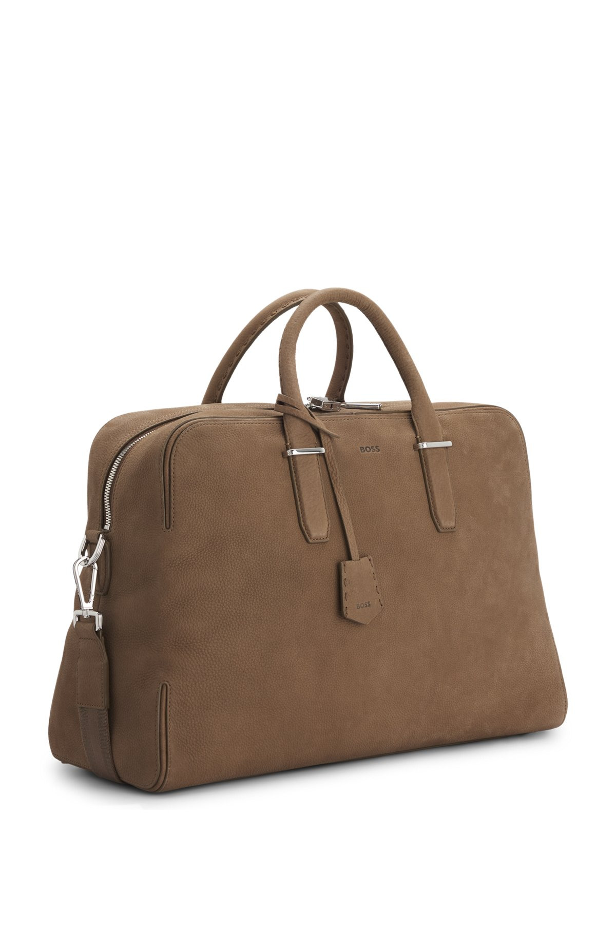 GRAINED LEATHER HOLDALL WITH LOGO KEYHOLDER - 5