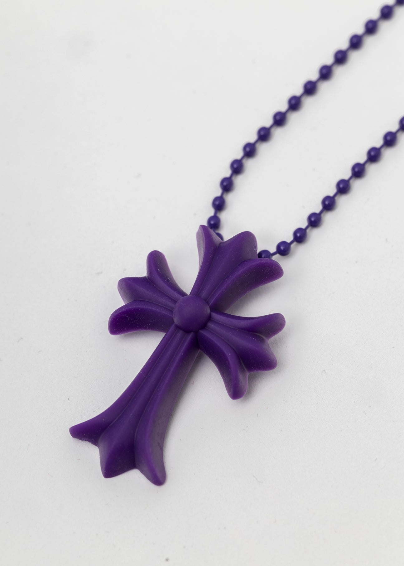 Purple Resin Cross Necklace - 1