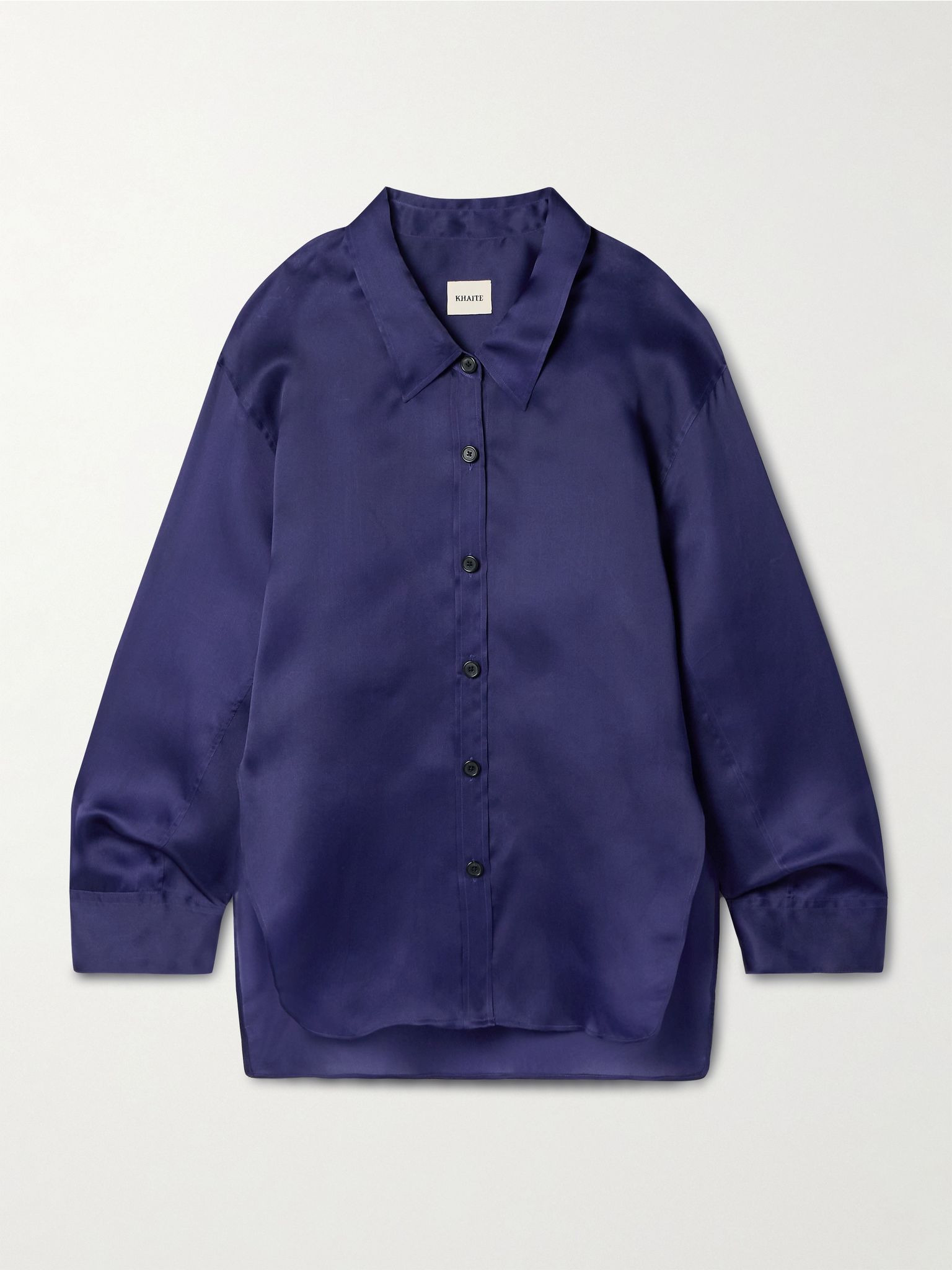 Herschel oversized silk-organza shirt Blue - 1