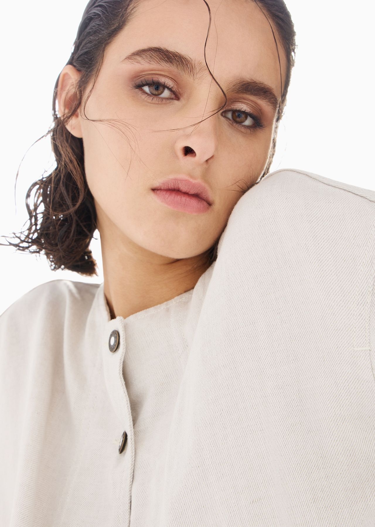ASV garment-dyed denim-effect linen and Lyocell blend blouson - 6