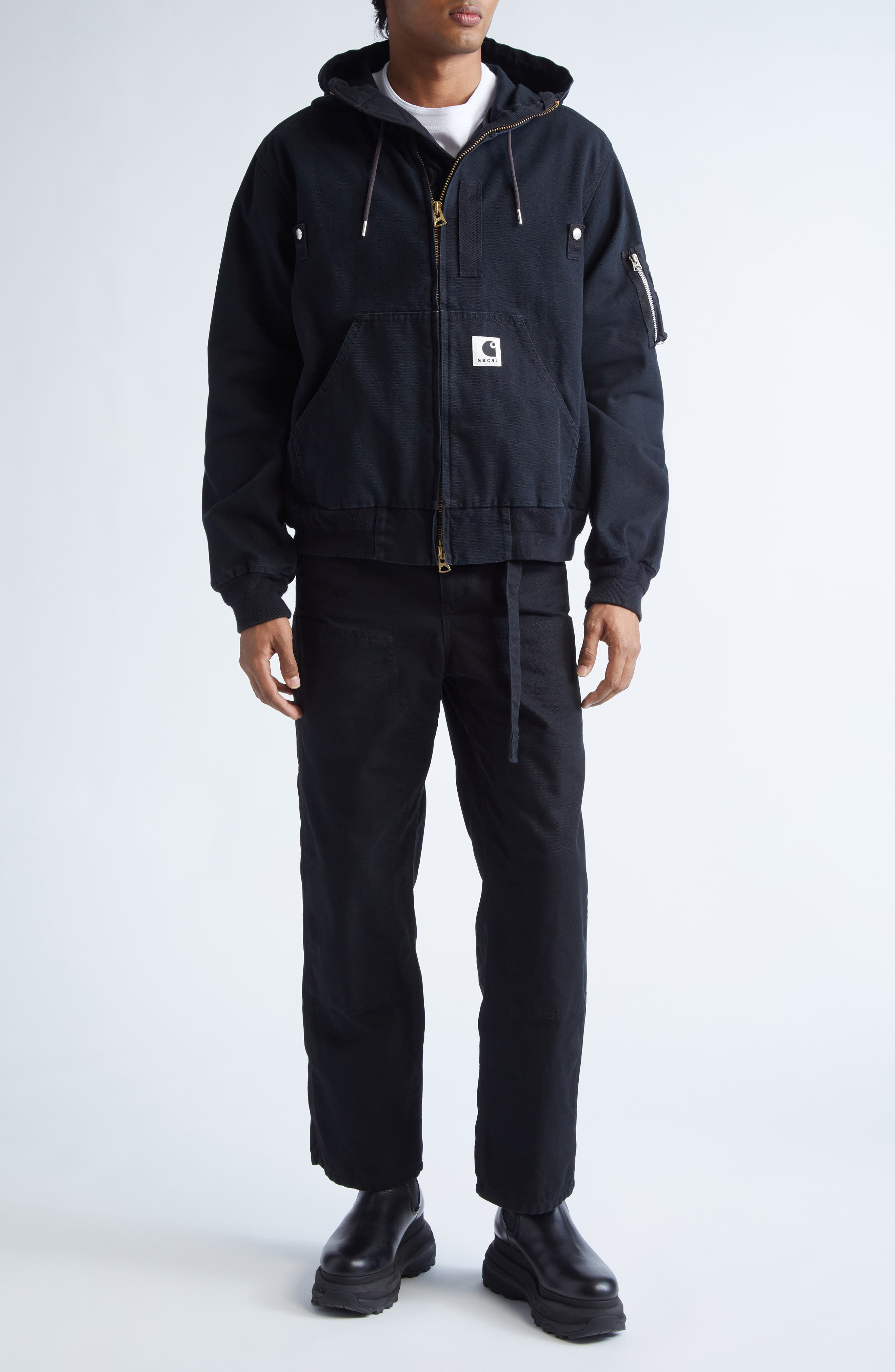 Sacai Carhartt WIP Washed Duck Canvas Jacket in Black at Nordstrom - 2