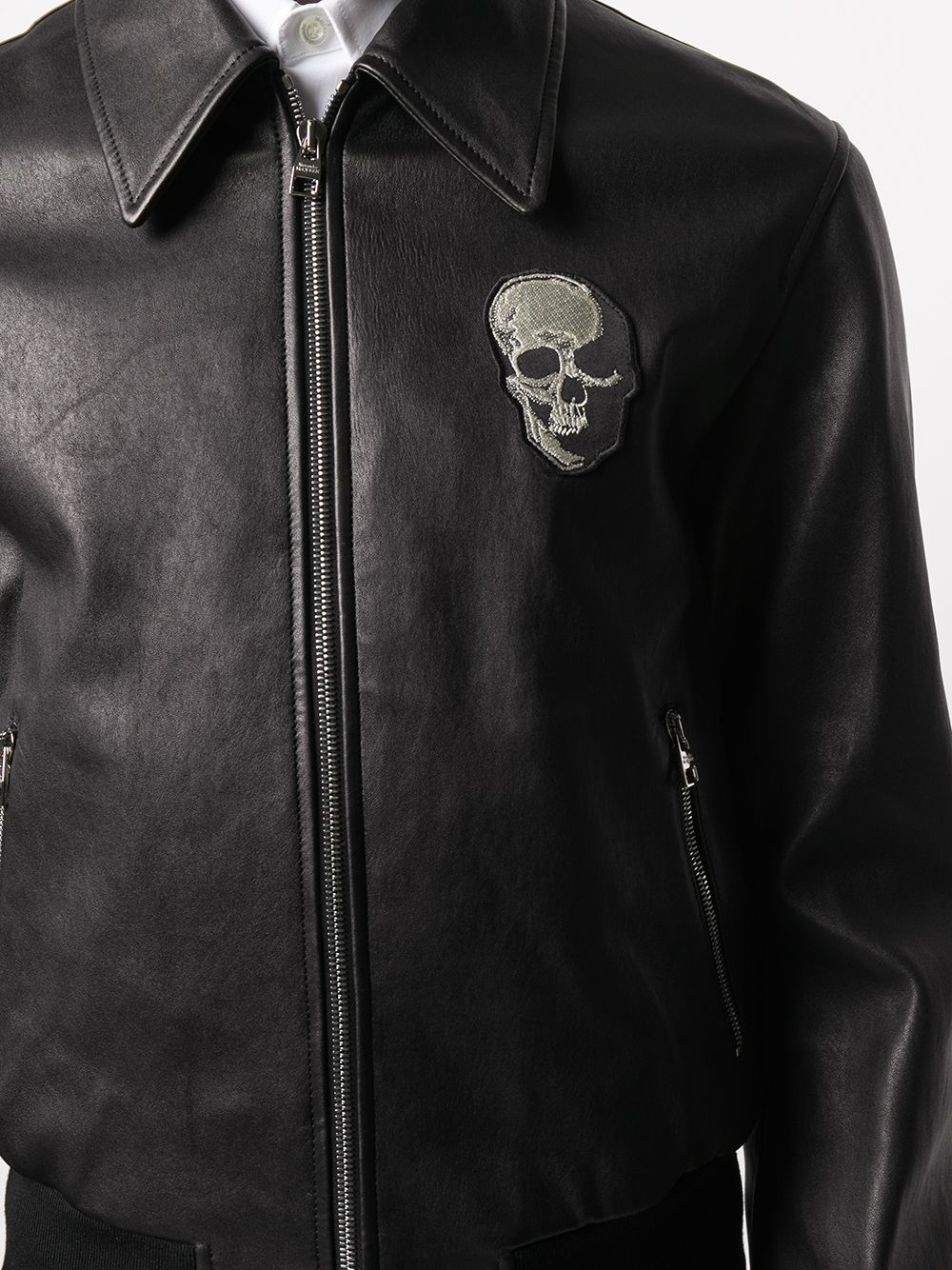 logo-patch zipped jacket - 5