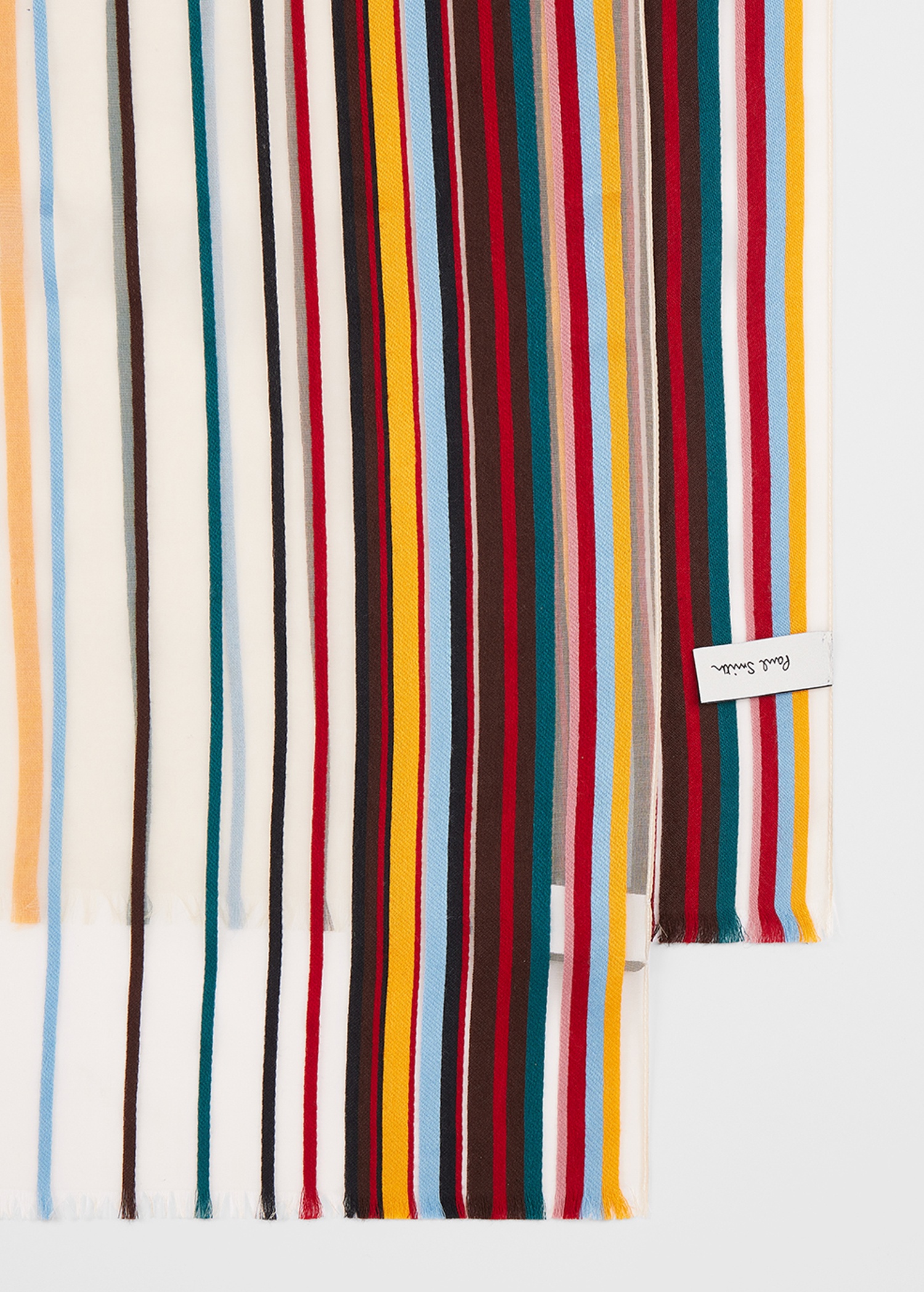 Women's Ivory 'Signature Stripe' Sheer Scarf - 2