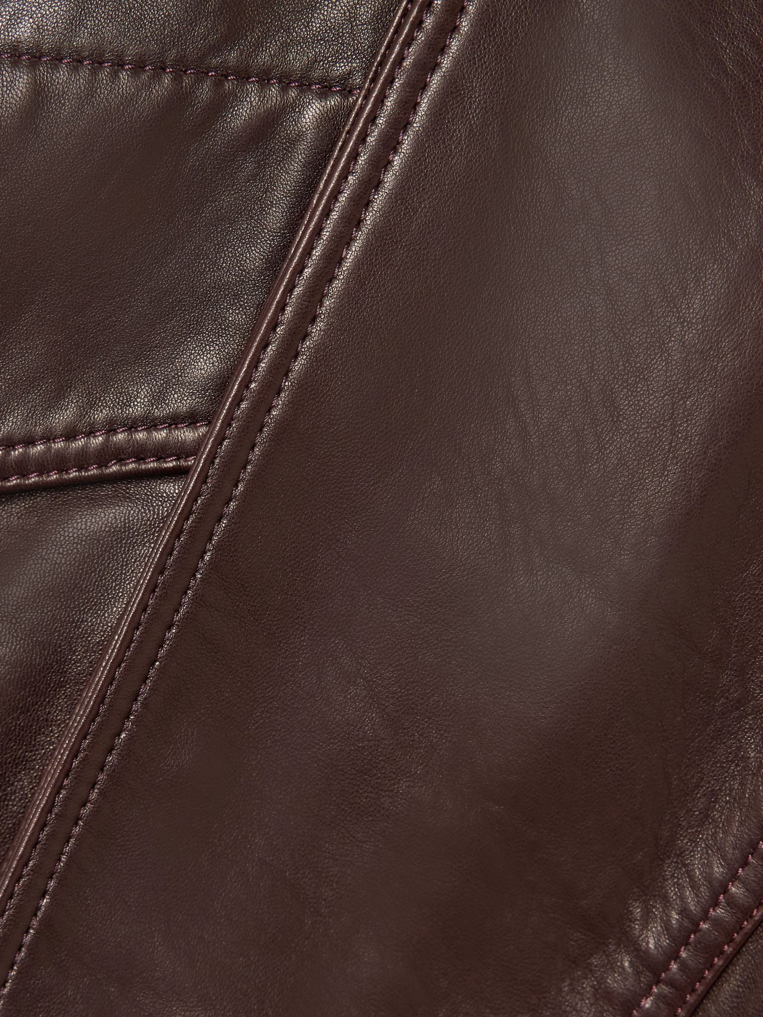 Ariste oversized paneled leather jacket Burgundy - 6
