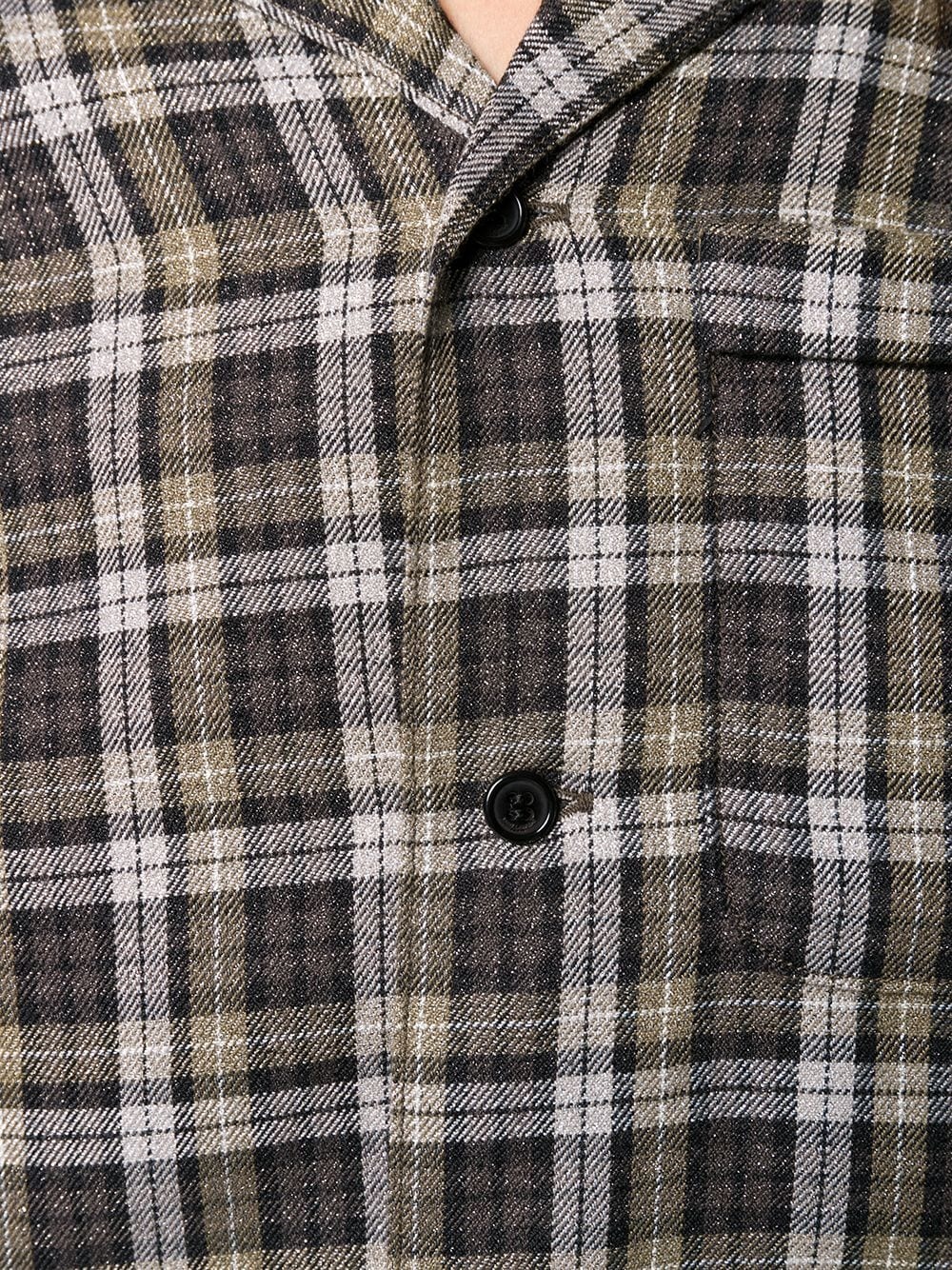 long-sleeved checked shirt - 5